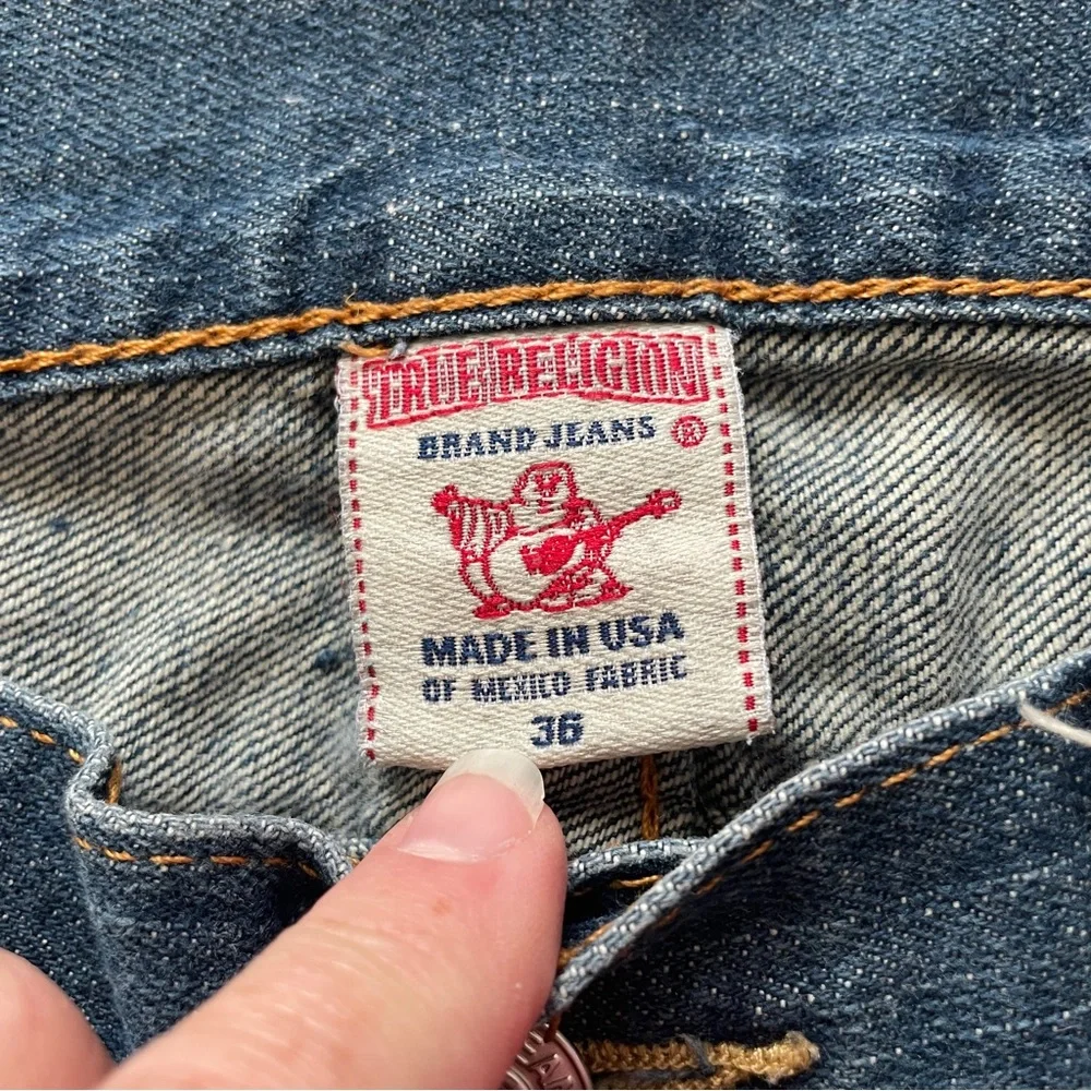Y2K True Religion Men’s Blue straight leg Denim Jeans 36